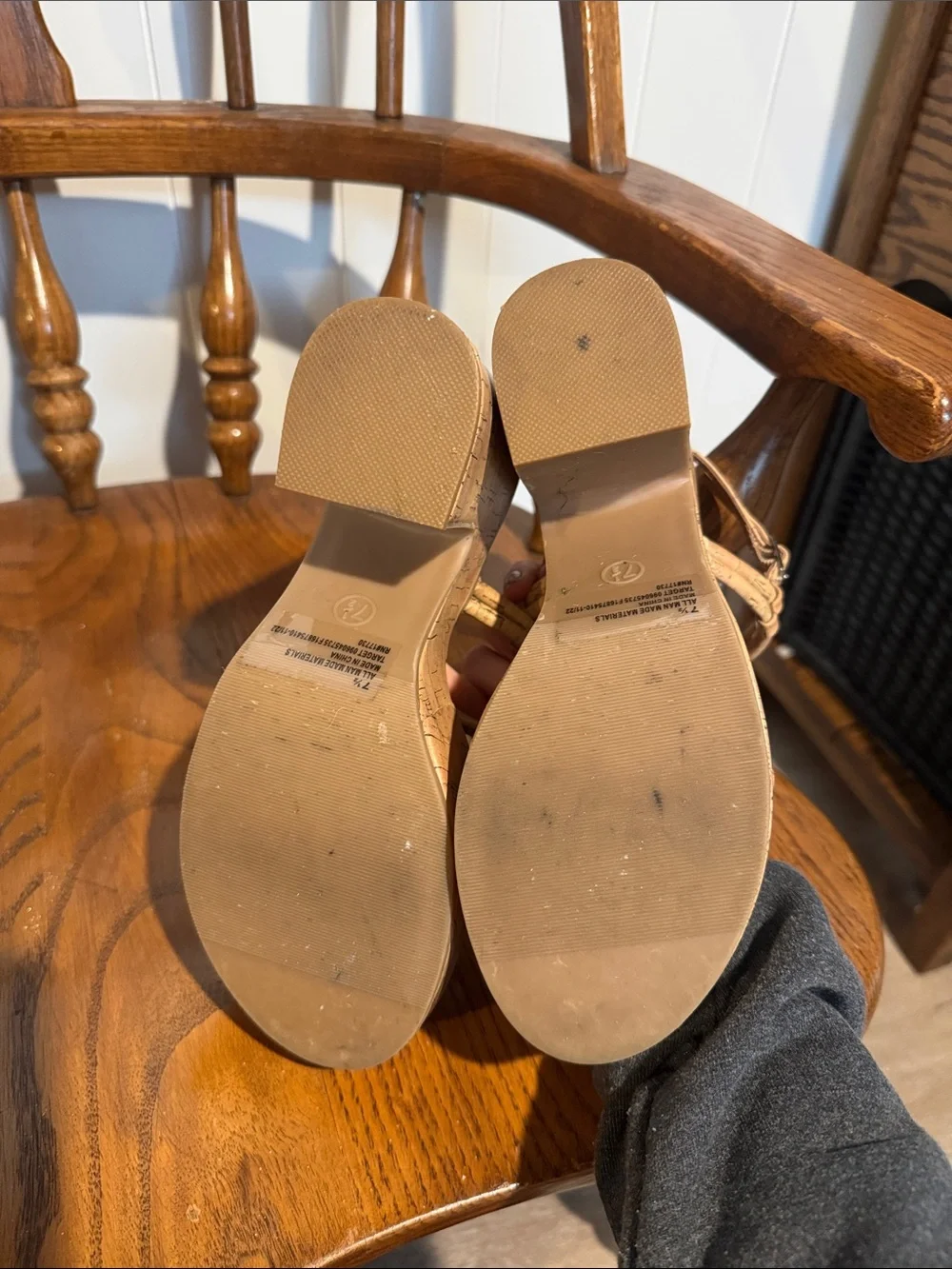 Universal Thread Cork-Style Strappy Platform Sandals in Tan